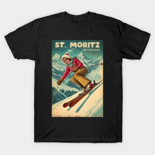 St. Moritz Switzerland Ski T-Shirt